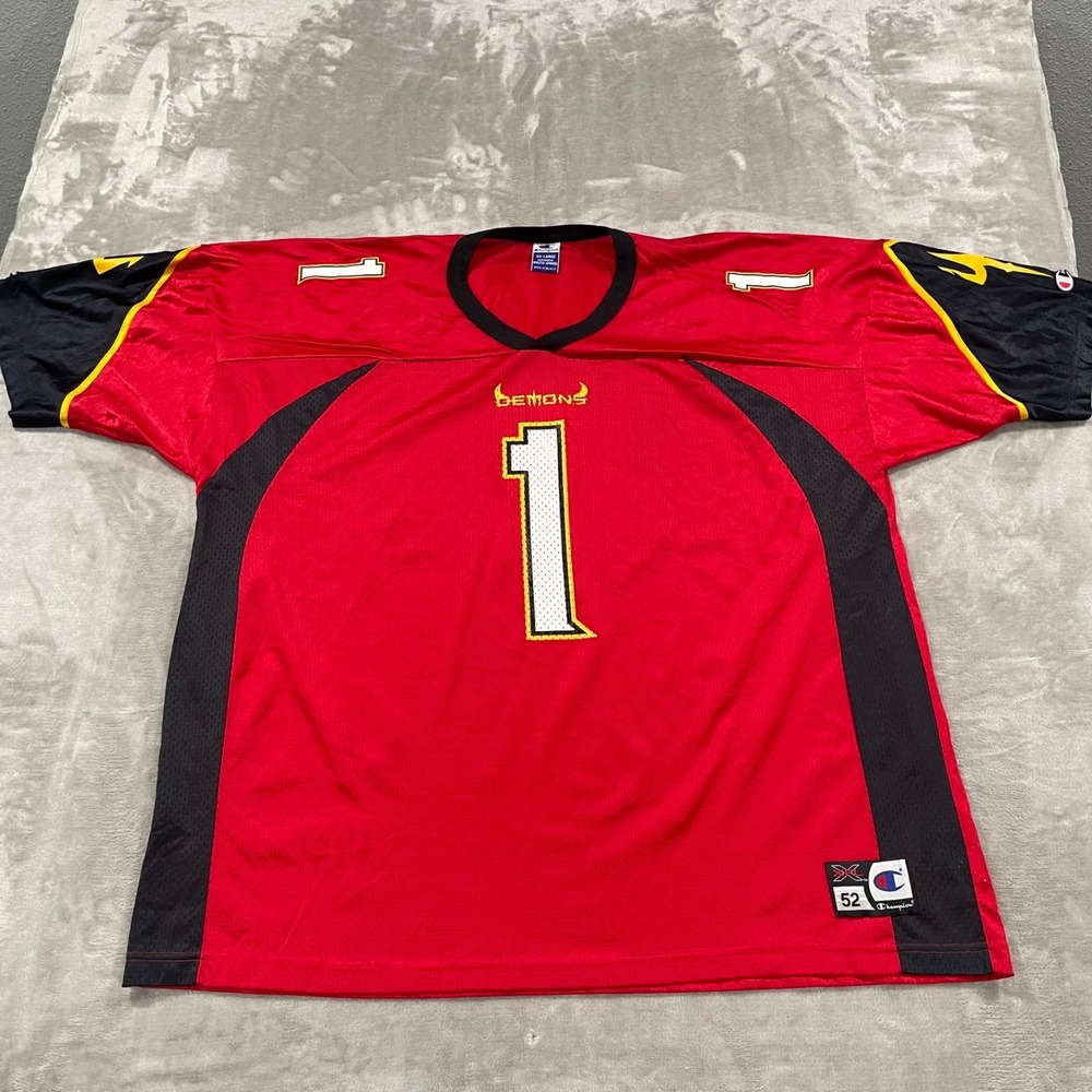 Vintage XFL San Francisco Demons Jersey Mens XXL Red Champion Football Y2K